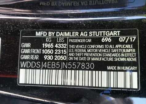 2018 Mercedes-Benz Cla 250 z USA, uszkodzony, nr VIN WDDSJ4EB5JN557830